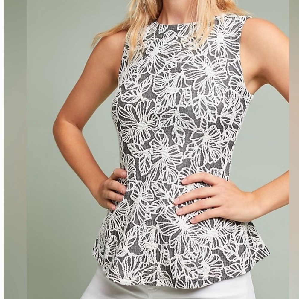 Vanessa Virginia Anthropologie Sleeveless Peplum Top